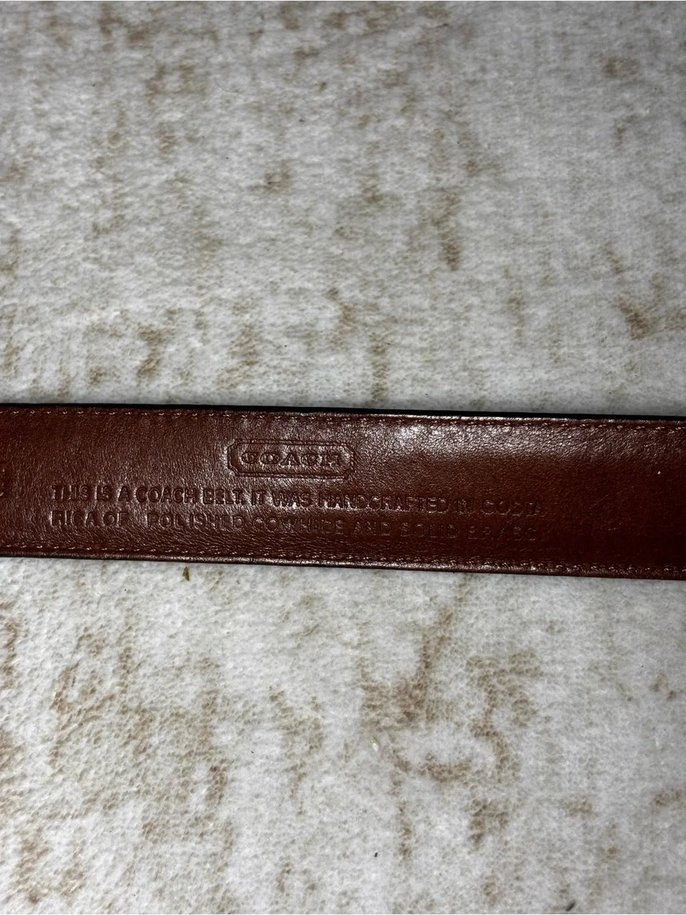 Vintage Coach Leather Belt Black Gold Tone Buckle Size 44 Made in Costa Rica